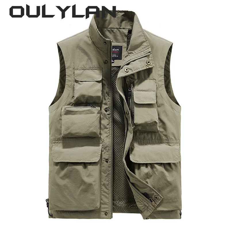 New Outdoor Vest Multi-Pocket Tinta Unita Fishing Director Reporter Gilet Da Lavoro Fotografia Gilet Casual Giacca Maschile