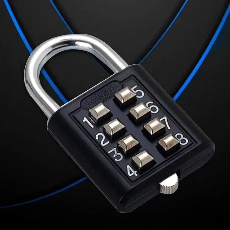 Preset Code Aftermarket Eight-digit Button Zinc Alloy Password Lock School Airport Backpack Travel Lock Waterproof password lock,combination padlock,combination locks