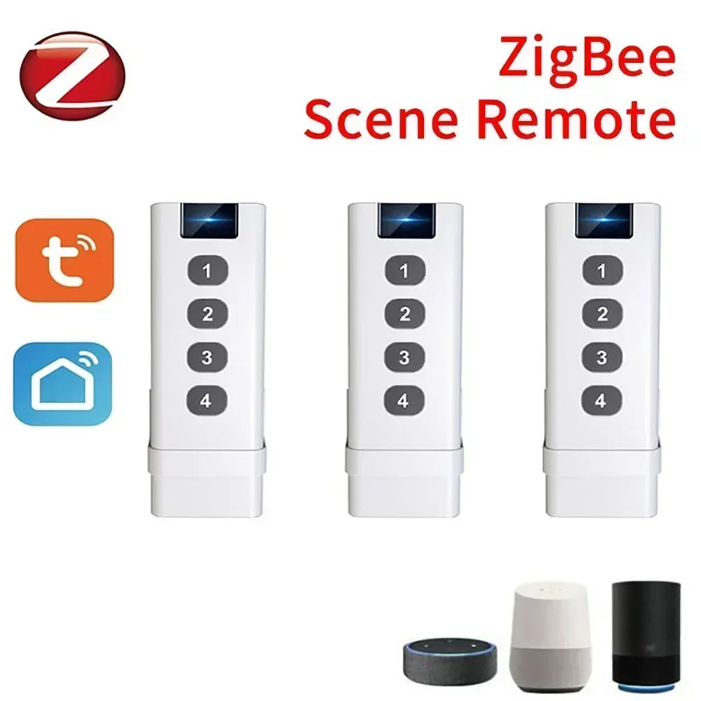 

TUYA ZigBee smart house Wireless Scene Switch 4 Gang Remote Portable Tuya Zigbee Hub Required No limit to Control Devices