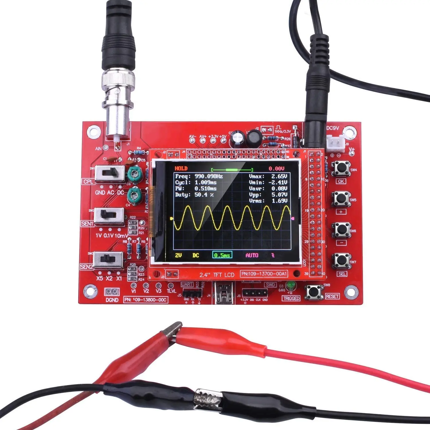 Fully assembled DSO FNIRSI-138 2.4 TFT Pocket Digital Oscilloscope Kit DIY Spare Parts Electronic Learning Kit Probe