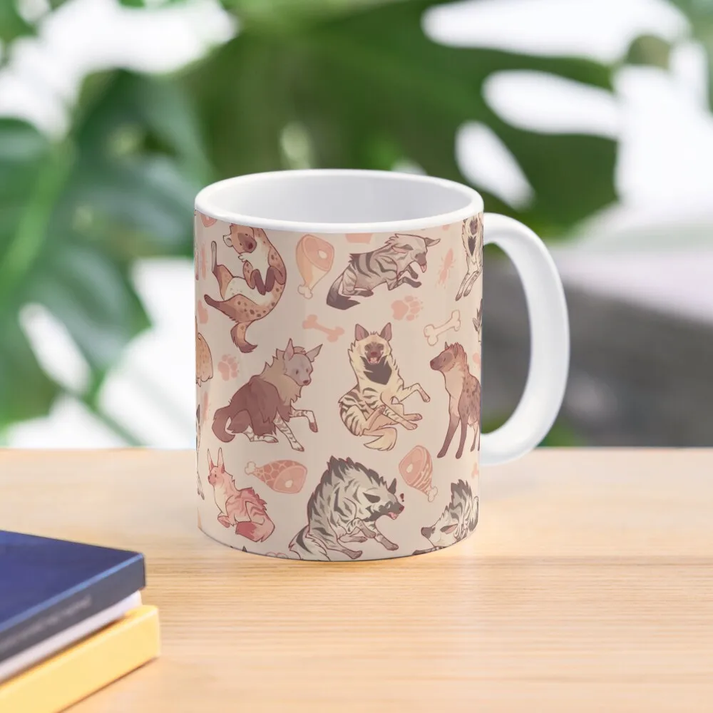 

Hyenas in creamy orange Coffee Mug Cups Ands Porcelain Travel Coffe Cups Mug