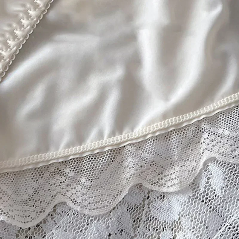 French Retro High-rise Underwear High Quality Ice Silk Panties Women Seamless Briefs Female Underpant Comfy Ultra-thin 반바지