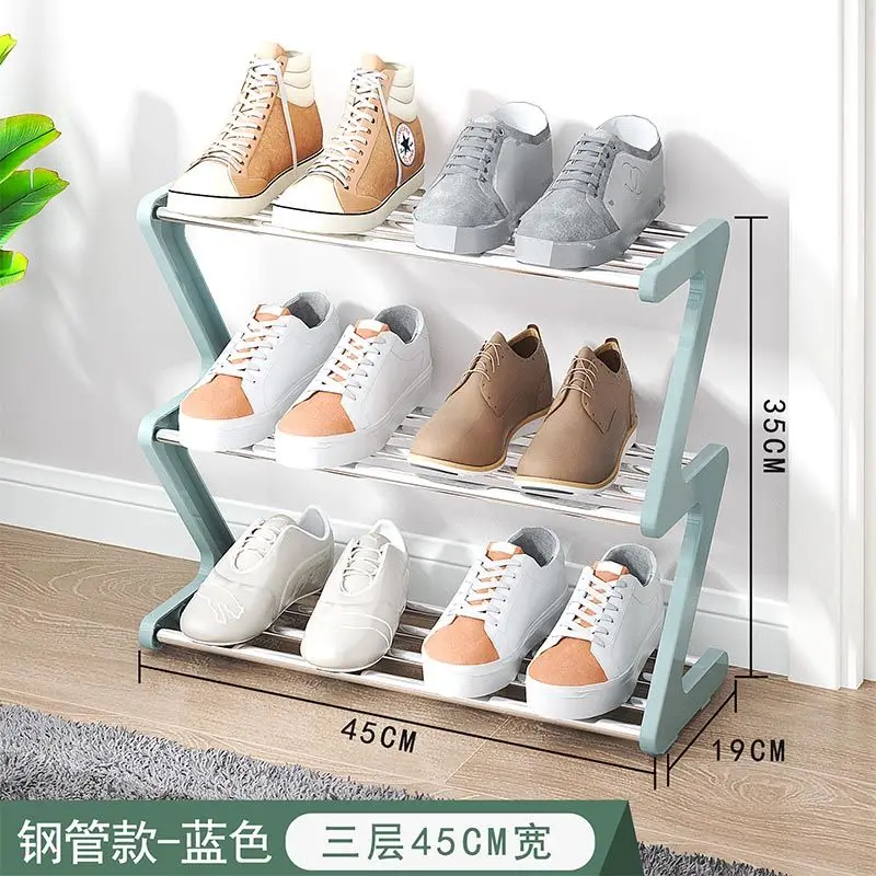 Multi-layer Assembled Shoe Rack Stainless Steel Storage Shelf for s Book  Saving Space Bedroom Z Shape Stand Organizer