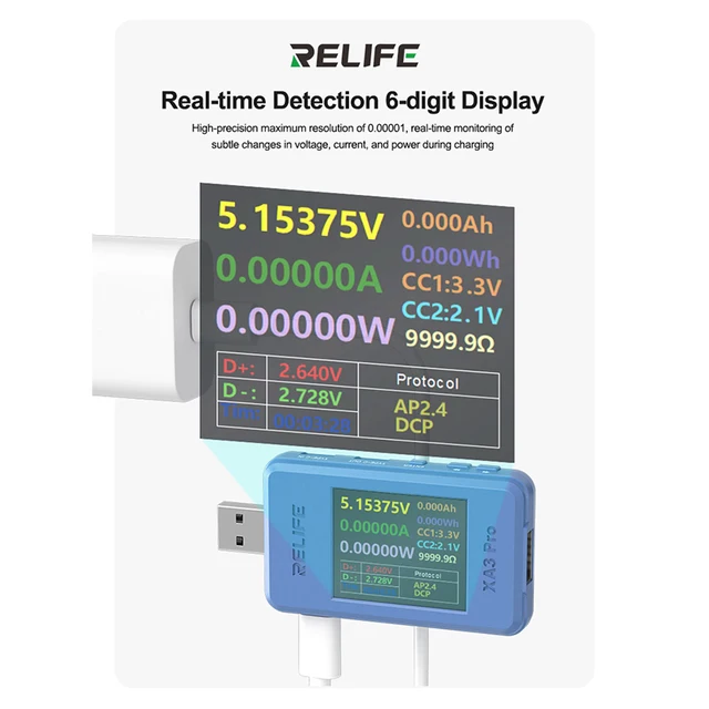 تستر شحن ذكي RELIFE XA3 Pro (USB) 3