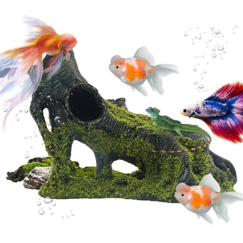 

Fish Tank Landscape Tree Resin Artificial Tree Hole Aquarium Ornament Fish Tank Tree Rock Cave Reptile Habitat Aquarium Decor