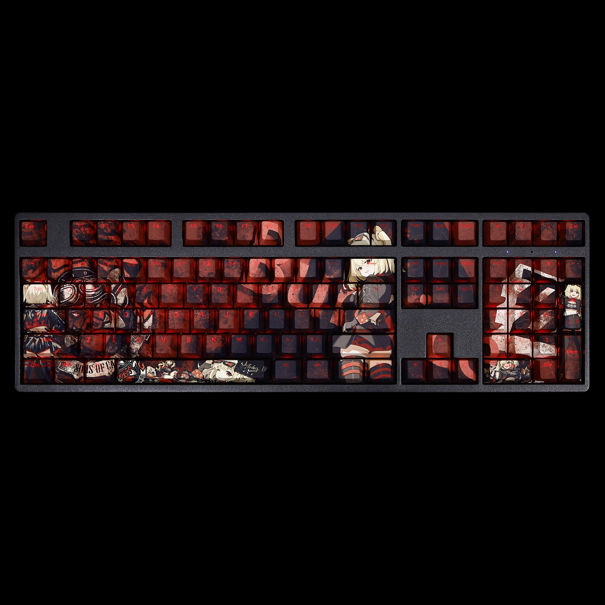 Anime Burnice White Game Keycap Cosplay Prop Table Decoration PBT Transparent 108 Key Caps Keyboard Accessories