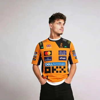 T-shirt da corsa per uomo e donna - Driver # 1 Lando Norris e il pilota # 81 Piastri Top sportivi casual a maniche corte