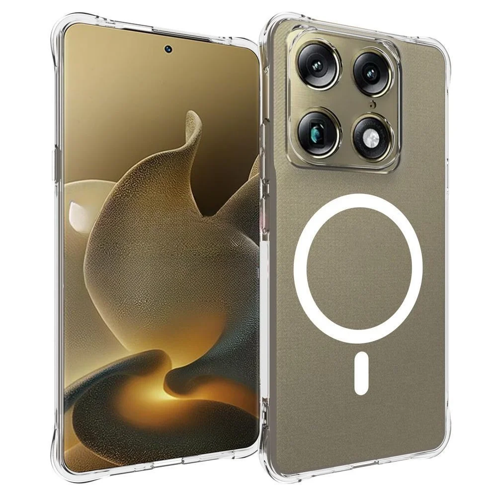 Magnetic Transparent Silicone Phone Case with Wireless Charging Support