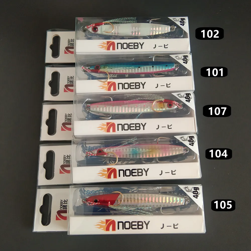 

Noeby 5pcs 95mm 40g Metal Spoon Jigs Carp Fishing Lure Crankbait Jig Spoon Wobbler Bait Sea Fishing Lures Pesca
