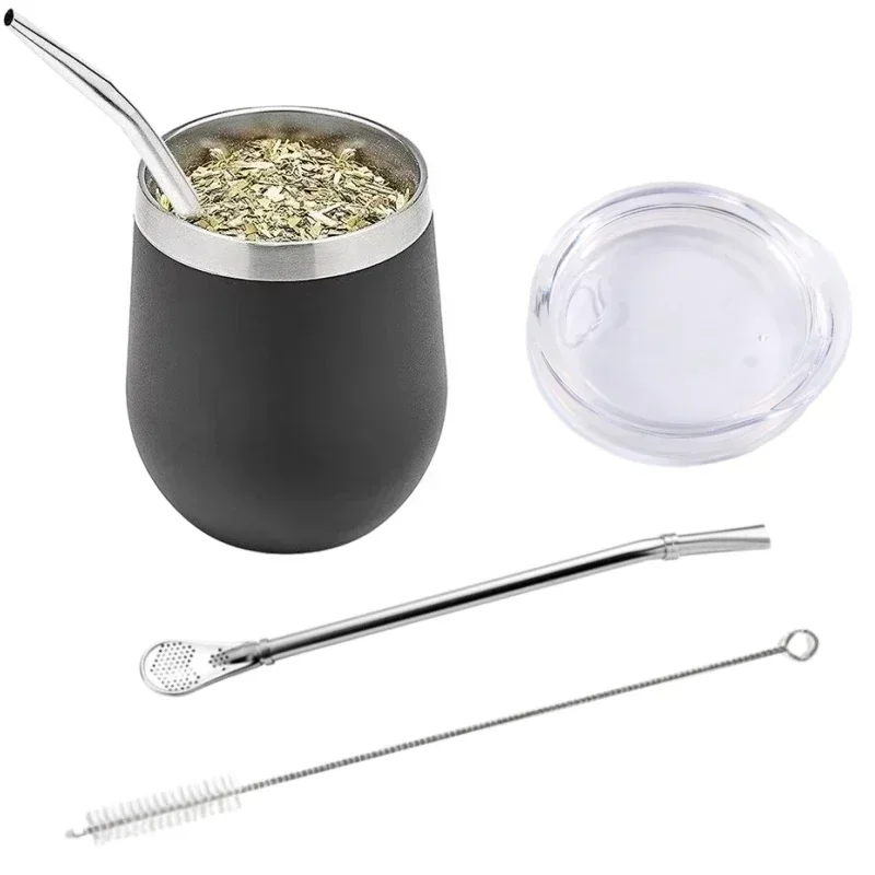 Complete Yerba Mate Kit for Starters - Stainless-Steel Mate Cup 2 Bombillas