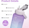 2L Outdoor Large Capacity Sport Water Bottle Creative Plastic Cup Bounce Cover Outdoor Leakproof Straw Cup with Time Marker 6