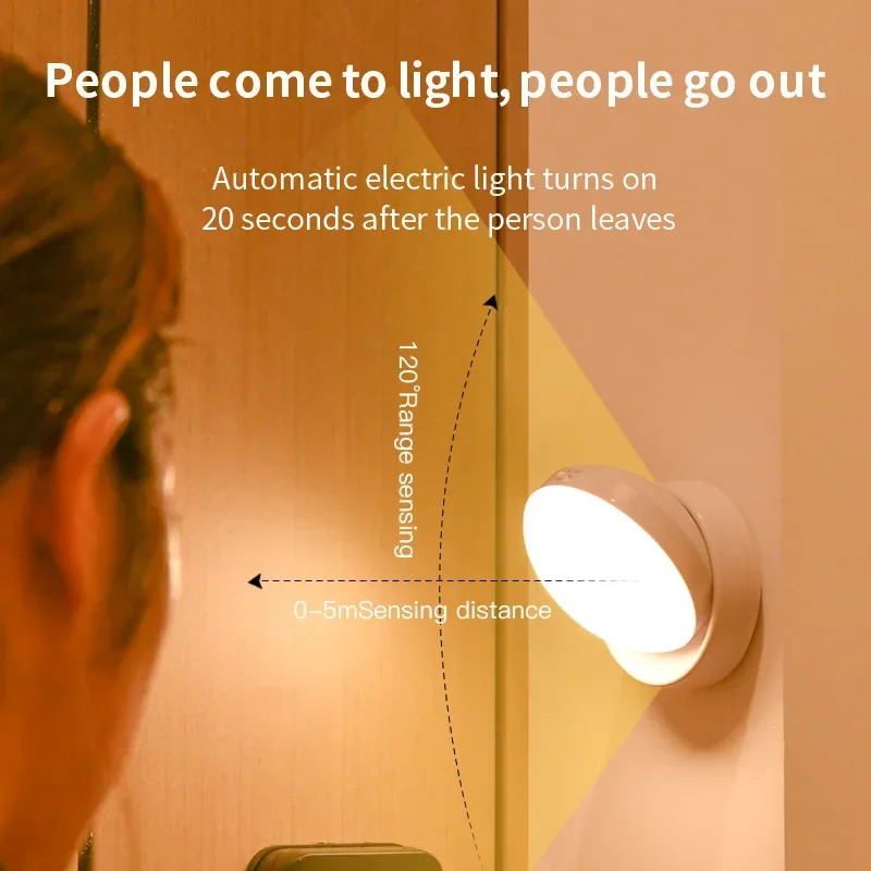Xiaomi Night Lamp With Motion Sensor Light Rechargeable Wireless LED bar Lighting 360 Rotating Magnetic For Room Bedside Table 2