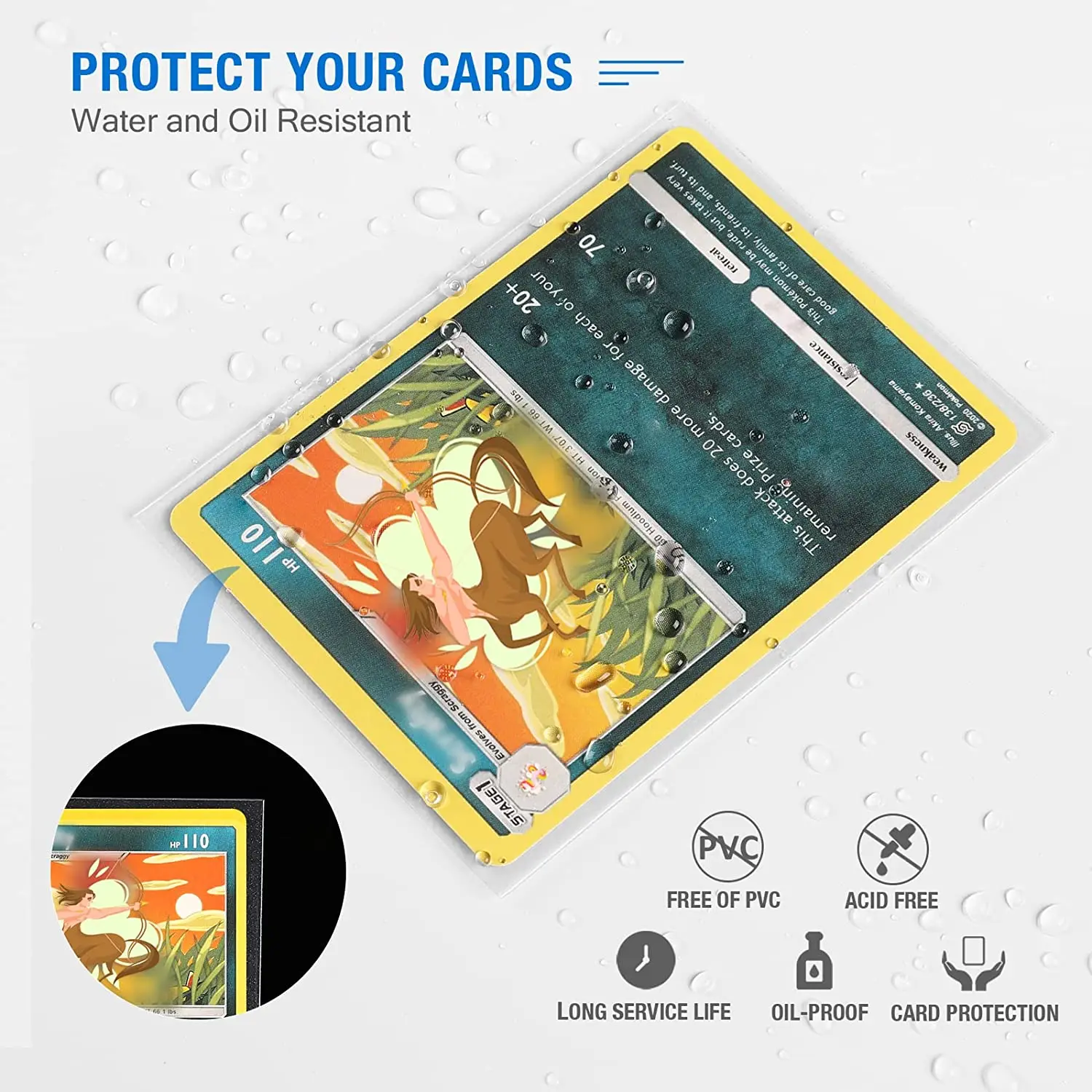 Trading Card Sleeve 50 pcs Soft Transparent 66*91mm Pokemon TCG Game Protector Folder Yugioh Baseball Card Case Holder