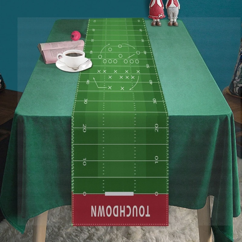 American Football Table Runner Football Party Decoration Long Grass Tablecloth