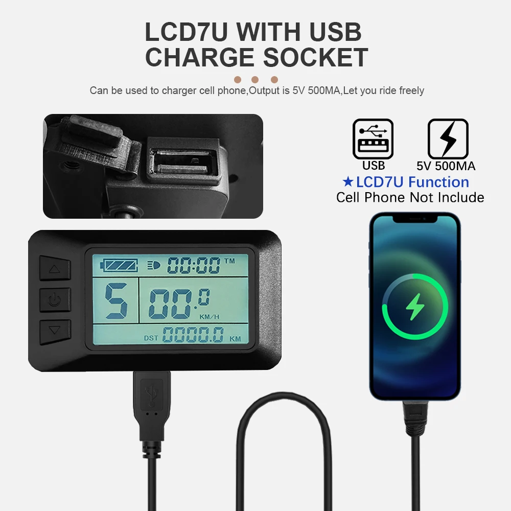 電動自転車用LikeBike電動自転車用LCDディスプレイ,防水,smプラグ付き