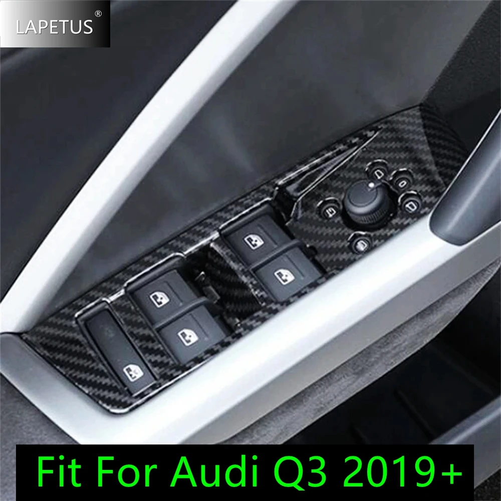 

Inner Door Armrest Window Glass Lift Button Control Panel Cover Trim Fit For Audi Q3 2019 - 2023 Matte / Carbon Fiber Accessory