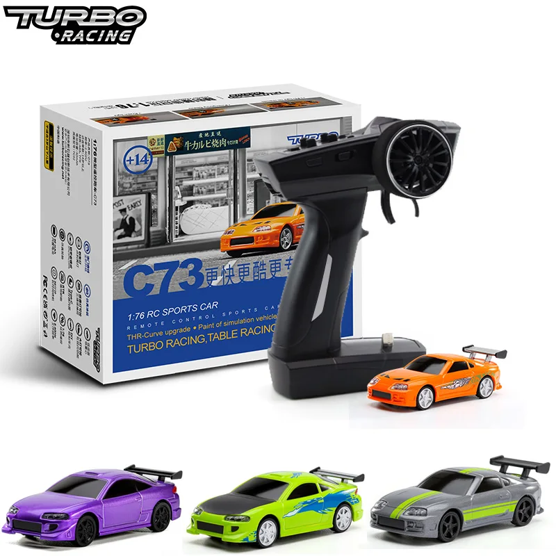 Turbo Racing 1:76 C64 C73 C72 C74 Drift Remote Control Car With Gyro Radio Full Proportional RC Toys RTR Kit Children Gifts 2