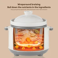 Marmite électrique multifonctionnelle de 3,8 l, mijoteuse, Pot intérieur en céramique, multi-cuiseur pour soupe, bouillie, Casserole, cuisine domestique 5