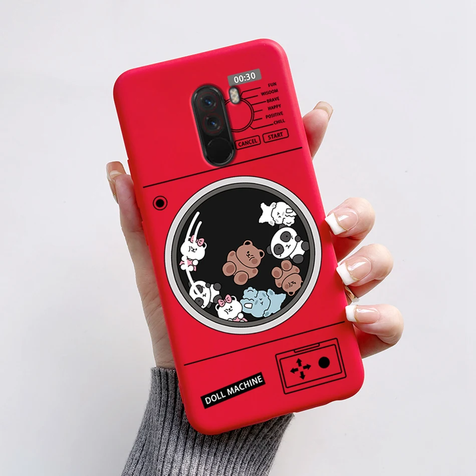 Cute Bear and Frog Cartoon Shockproof Phone Case - Soft Silicone TPU Back Cover for Xiaomi Poco Pocophone F1