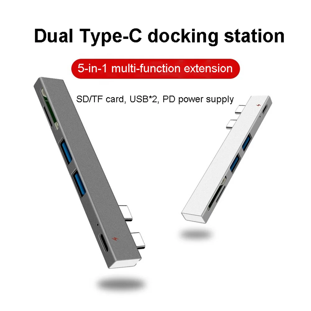 

Type-c Hub Extender Splitter SD TF Card Reader USB PD Docking Station USB C Expander Adapter for Macbook Pro Computer PC Phone