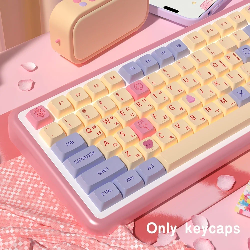 Qwertz-marshmallow Keycaps para Teclado Mecânico Caps Espanhol Francês Alemão Português Azerty Perfil Xda