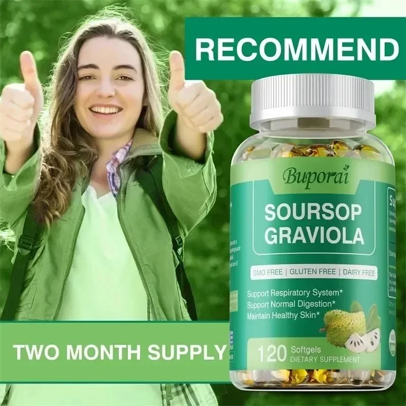 Soursop Graviola Capsules Cell Support Regeneration Immune Boost Relax Liver and Sleep soursop supplement