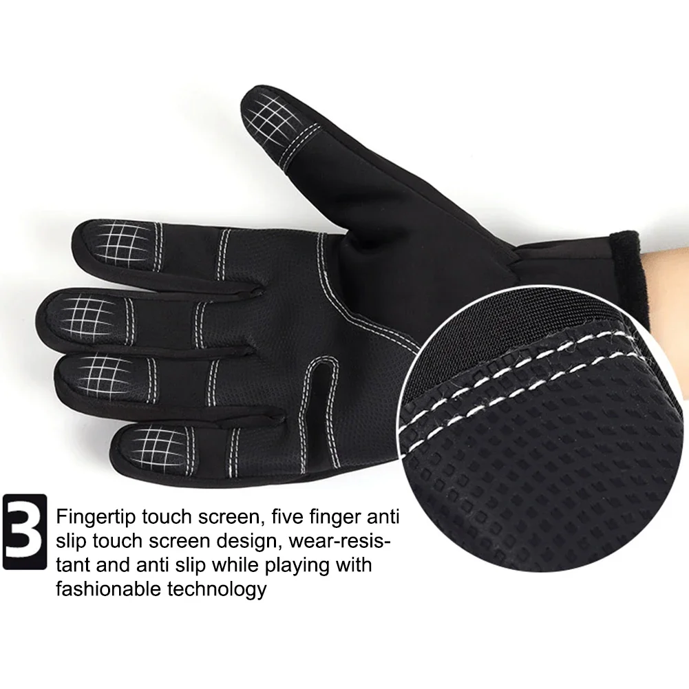 Winter Warm Electric Heated Gloves Nylon Black for Men Women