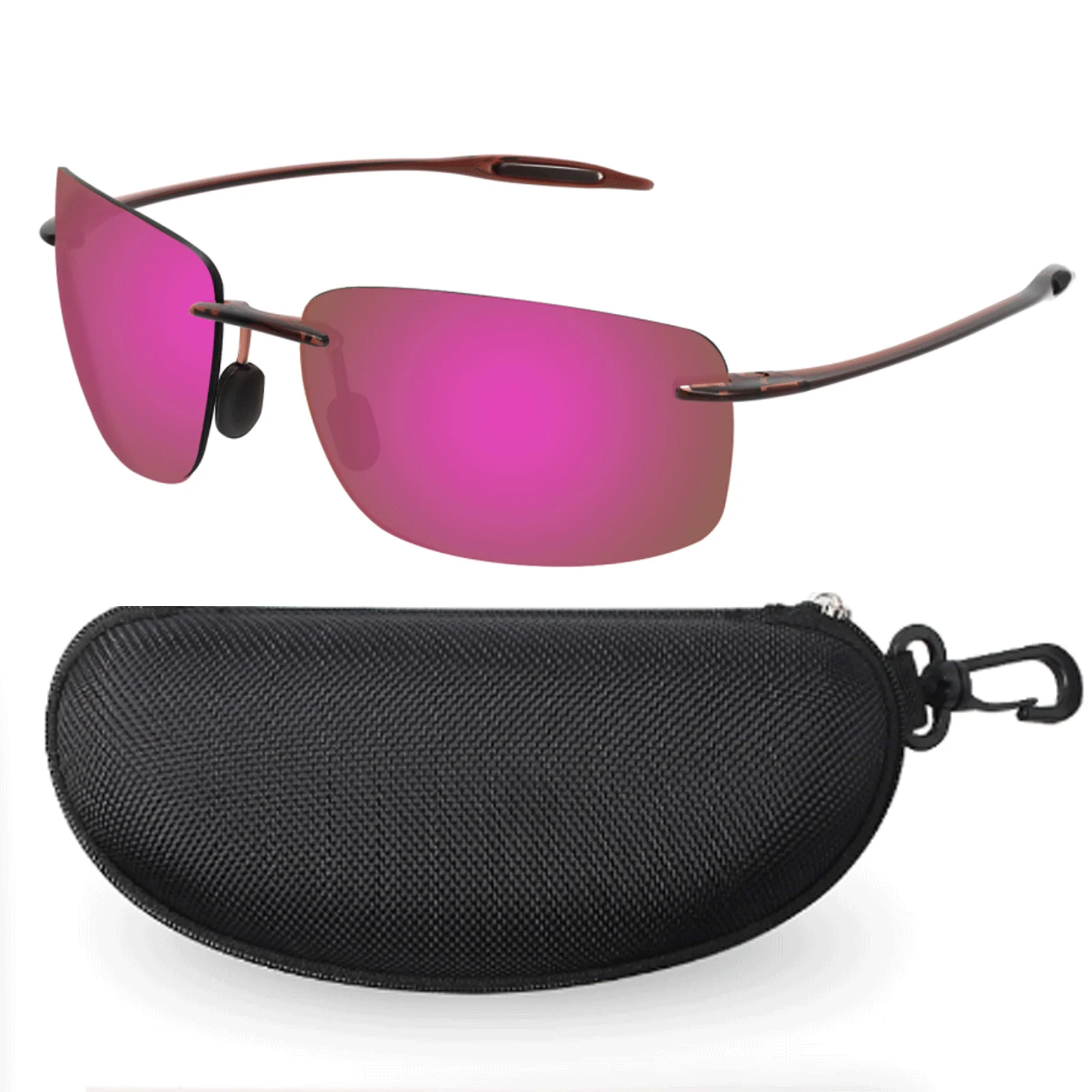 MAXJULI Polarisierte Klassische Sport Randlose Sonnenbrille Männer Angeln Fahren Männlich Rechteck Ultraleicht Rahmen Sonnenbrille UV400 MJ8009 – Detail 11