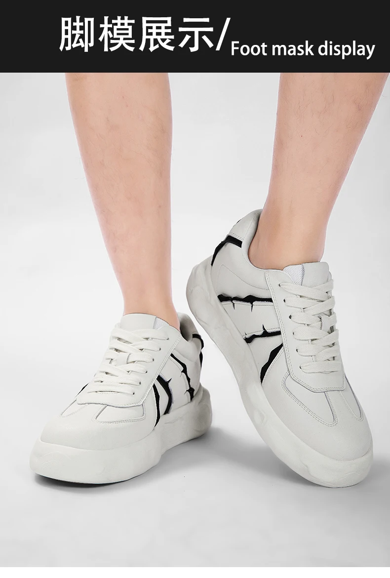 6CM Aufzugsschuhe für Herren, echtes Leder, modischer Aufzug, Sport, bequem, atmungsaktiv, klobige, superdicke Plateau-Turnschuhe – Detail 18