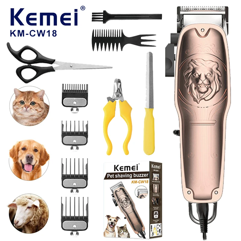 

Профессиональные машинки для стрижки собак Kemei, электрические ножницы для груминга овец, стрижка домашних животных, для ухода за толстыми пальто, тяжелые искусственные волосы животных