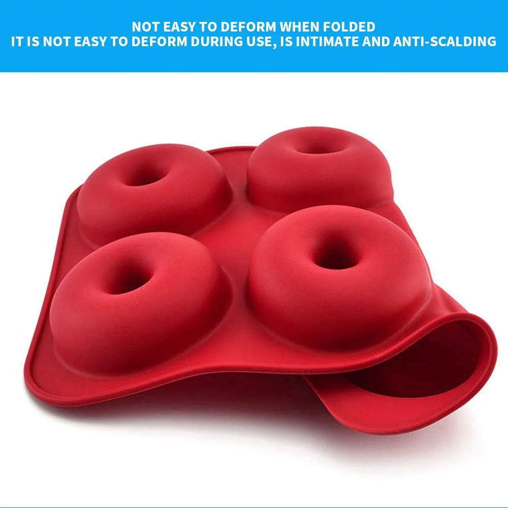 Silicone Non-Stick Donut & Bagel Baking Mold with 6 Cavities