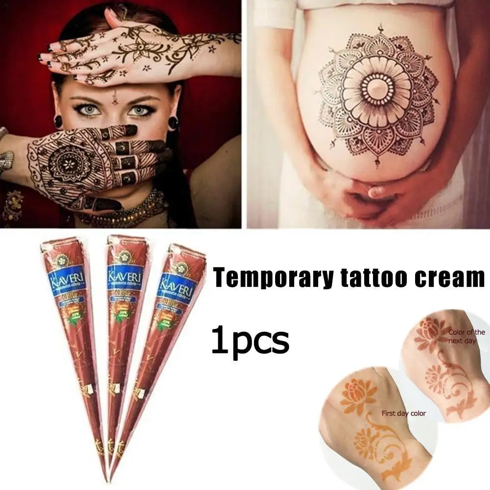 Natural Indian Mehndi Brown Color Henna Paste Cone Cone Temporary Drawing  For Tattoo Stencil Women Makeup Finger Feet Body Cream - AliExpress