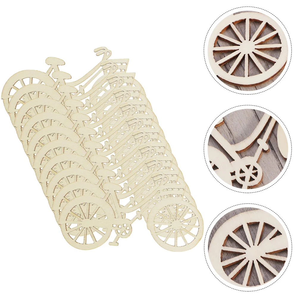 

30Pcs Wooden Bicycle Shape Embellishments Wood Bike Cutout Slices Festive Decorations