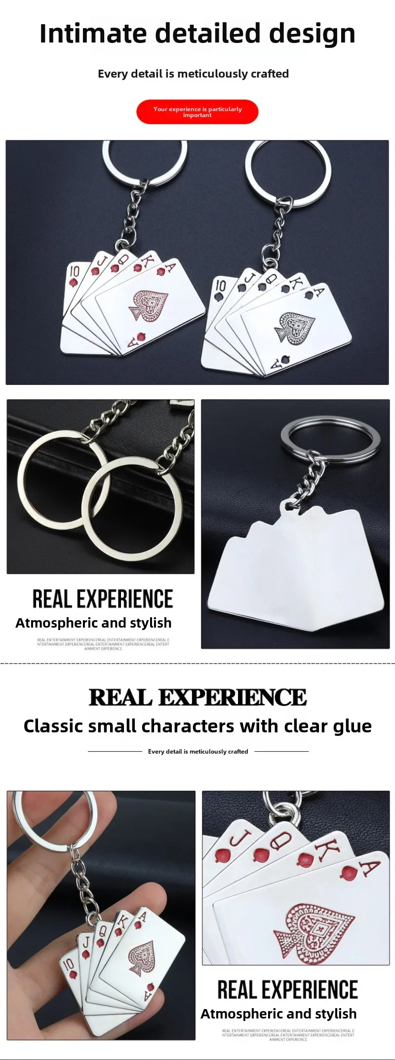 Kreativer Poker-Enthusiasten, Mini-Schlüsselanhänger aus Metall, niedlicher Schlüsselanhänger, Spielkarten-Anhänger, Schlüsselanhänger, Zubehör, personalisierter Schlüsselanhänger, Geschenk für Liebhaber – Detail 4