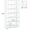 7-Shelf Corner Bookshelf,Large Modern Corner Bookcase, 7-Tier Tall Corner Shelf Storage Display Rack with Metal Frame for Livin 2