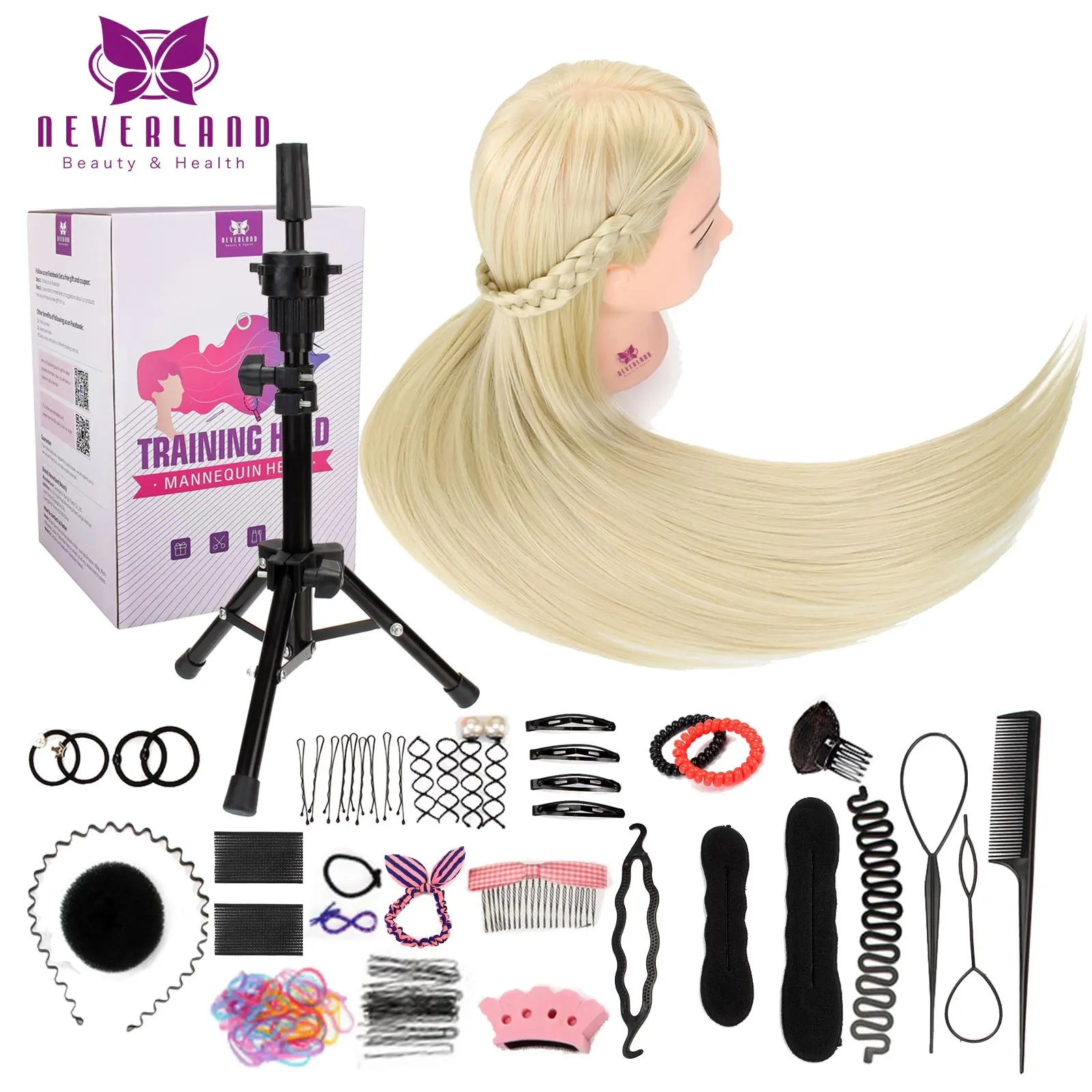 synthetic-fiber-high-temperature-hair-practice-hairdressing-training-head-mannequin-head-for-hairdresser-students-with-tripod