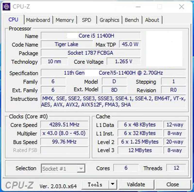 ERYING ̹ PC , º CPU i5-11400H i5-11400H SRKT1 (ES ), 2.7GHz, 6 ھ, 12 , HM570 Ĩ κ