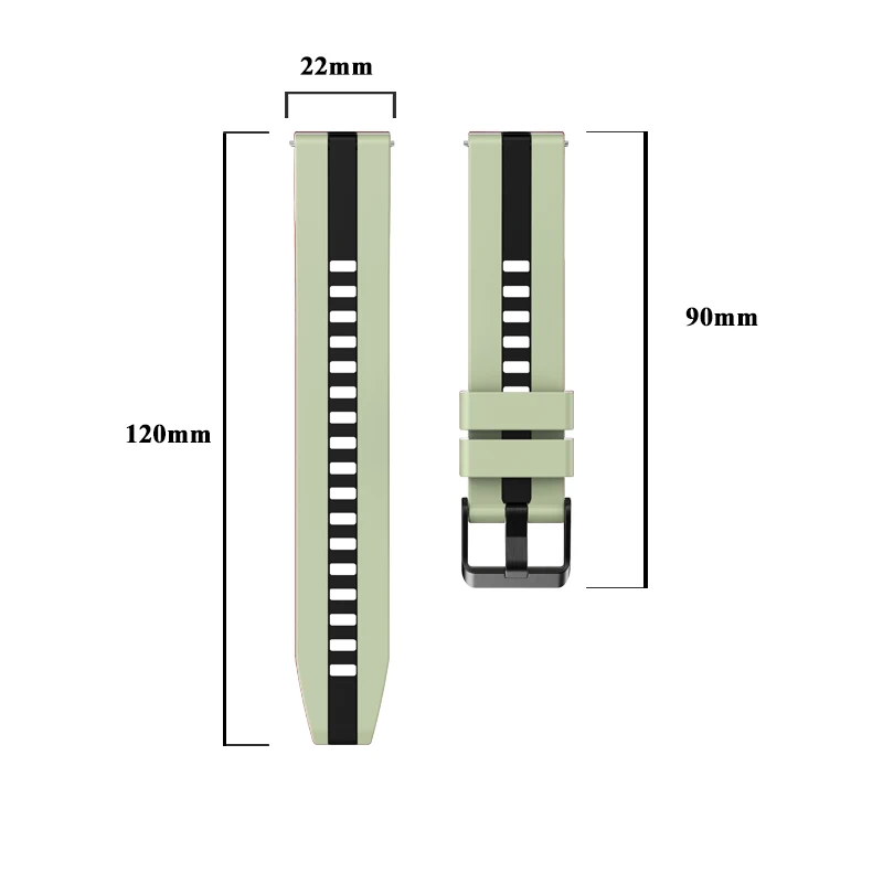 Two-Color Quick Release Silicone Wristband - 22mm Strap