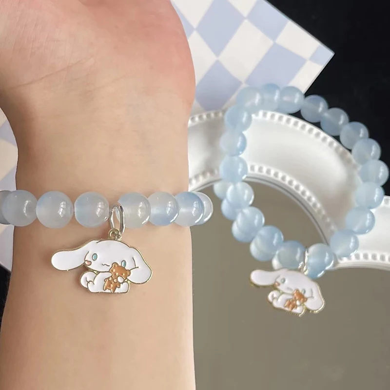 

Creative Sanrio Cinnamoroll Crystal Bracelet Girls Sweet Bracelet Pearl Cinnamoroll Kitty Bracelet Valentine's Day Gift