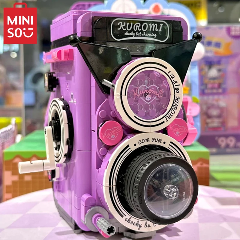 Miniso Sanrio Building Block Retro Camera Record Player Modello Kuromi Mymelody Animation Periferiche Giocattoli Per Bambini