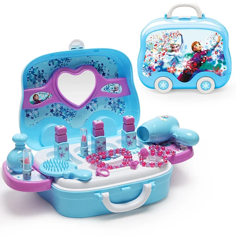 Beauty & Fashion Toys new Disney Frozen makeup suitcase children's play simulation dressing table toy set birthday gift