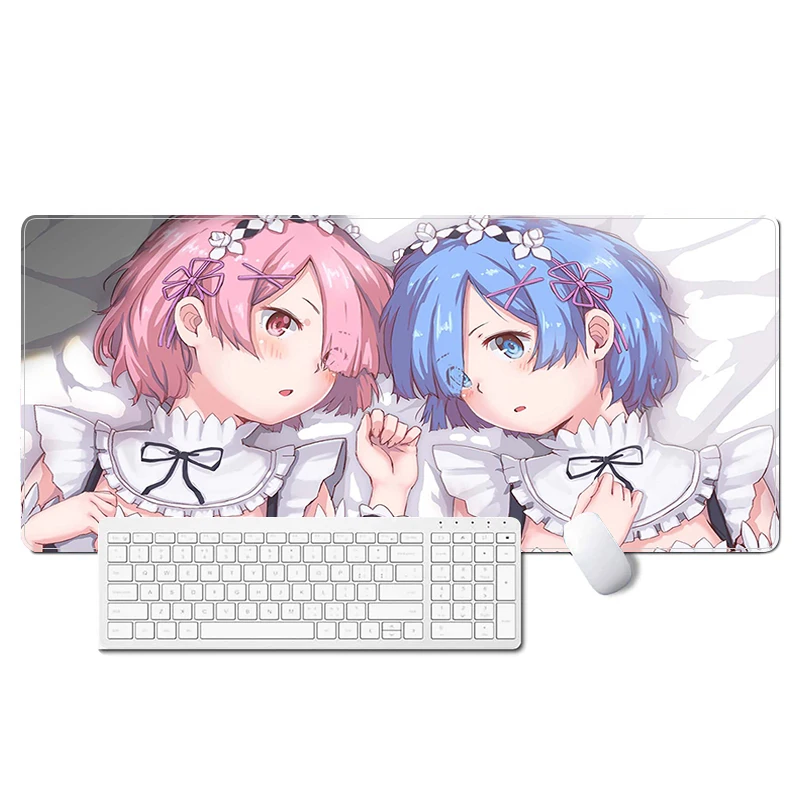 

Kawaii Mouse Pad Gamer Re：Zero Rem Cabinet Pc Keyboard Mousepad Anime Girl Gaming Accessories Desk Mat Xxl Non-slip Computer Rug