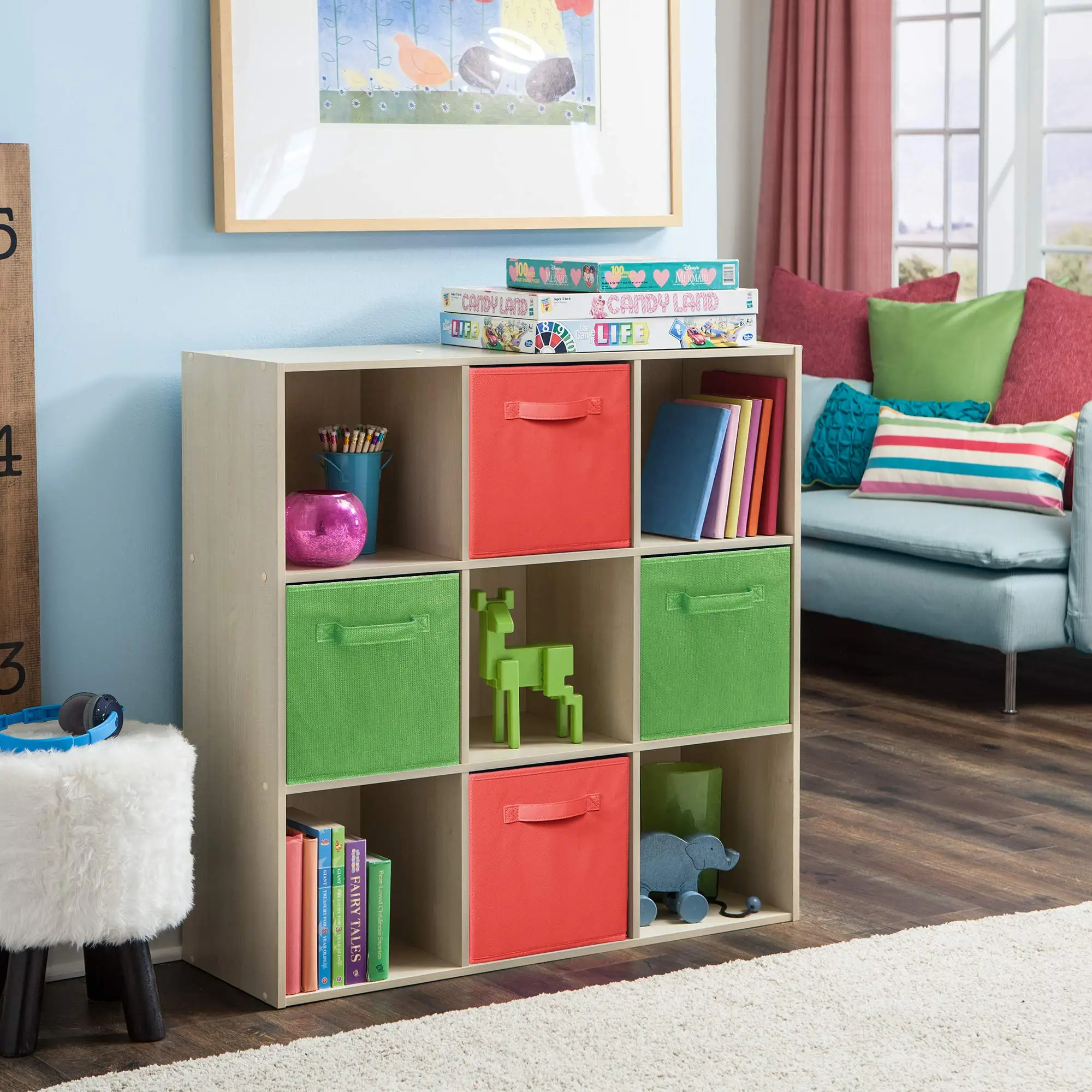 

Birch 9 Cube Storage Shelf Organizer Bookshelf, Stackable