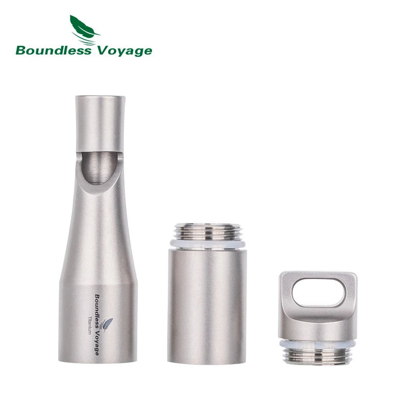 Boundless Voyage Titanium Whistle Emergency Survival Safety Whistles with Metal Pocket Pill Box Signaling Tool