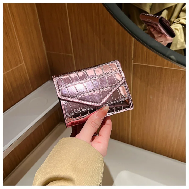 Short Wallet Women Purse Multi-Card Multifunction Card Holder Coin Purse Fashion Simple Three Fold Short Clip Female Mini Wallet 3