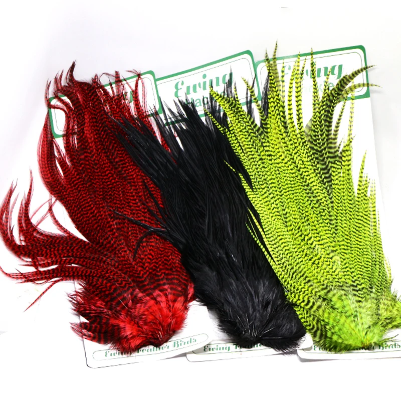 Ewing Rooster Selle Piuma Di Gallo Per Mosche Flatwing & Muskie Pattern Long Webby Fly Fishing Feathers Wet Fly & Streamer Hackle