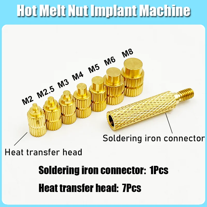 Heat Set Insert Soldering Iron Tip M2 M3 M4 M5 M6 Brass Hot Melt Inset Nut Embedded Thread Insertion Kit For Plastic 3d Printing images - 6