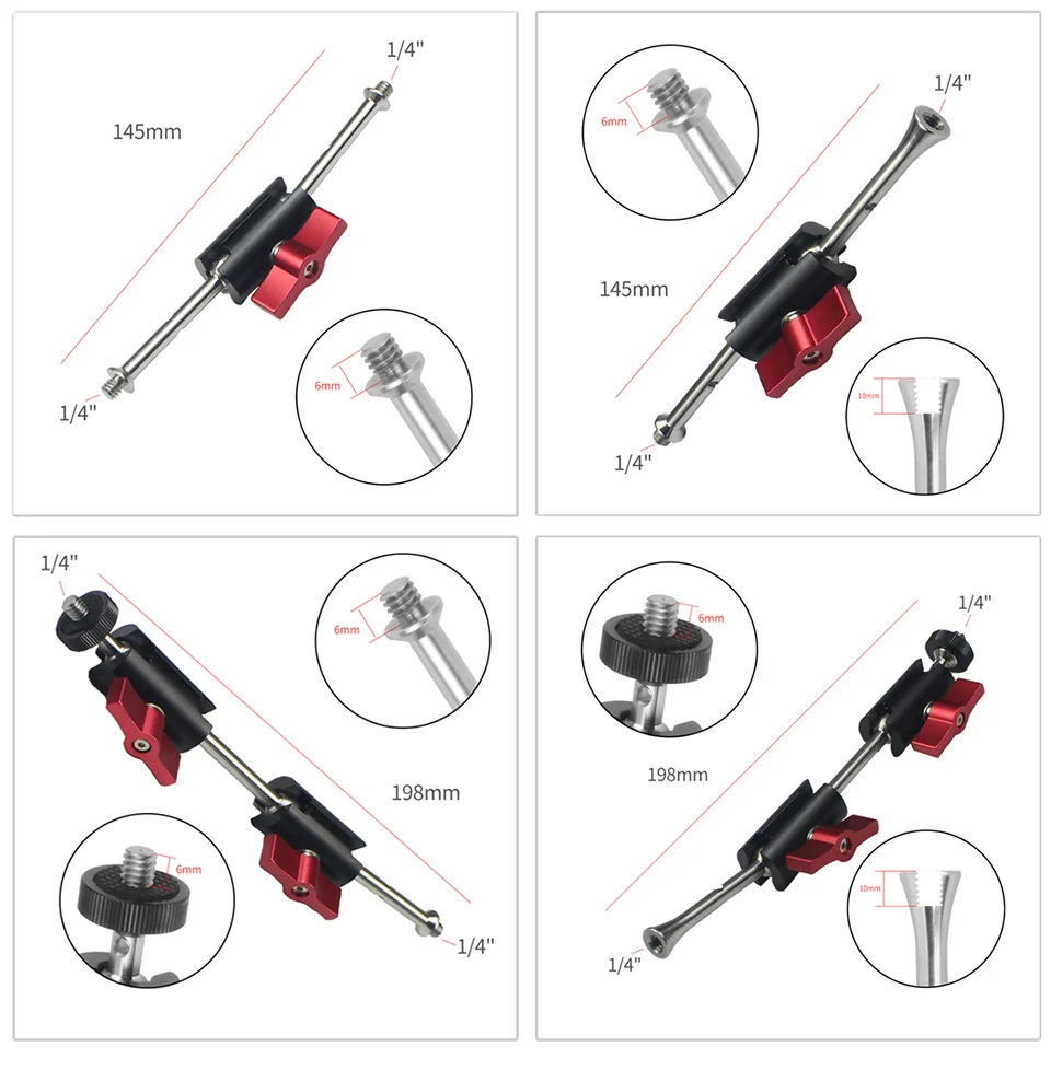 360 Tripod Magic Arm Mount Adapter Dual Ballhead 1/4"Screw Articulating Connecto
