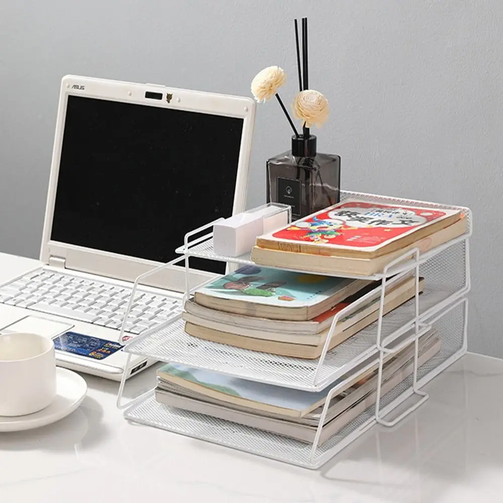 Desktop Organizer Stackable File Rack Papers Rack A4 Storage Tray storage racks file organizer