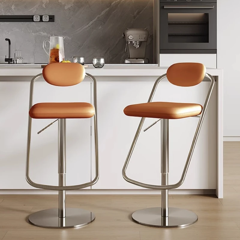 Modern Minimalist Bar Stools Balcony Hairdressing Ergonomic Bar Stools White Aesthetic Comfortable Metal Sillas Furniture